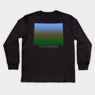 Colorado State Outline Kids Long Sleeve T-Shirt